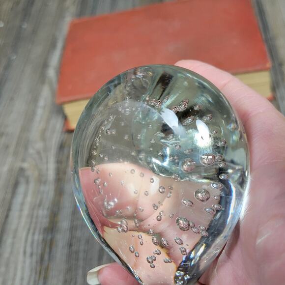 Vintage Art Glass Duck Figurine, Bullicante Clear Paperweight - Picture 4 of 5